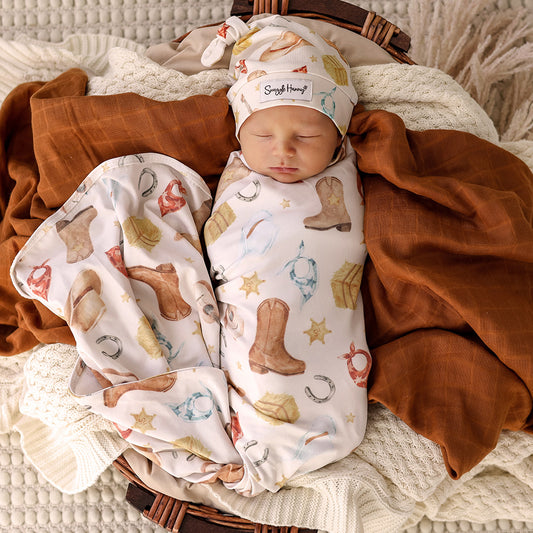 SNUGGLE HUNNY | JERSEY WRAP AND BEANIE SET | COWBOYS