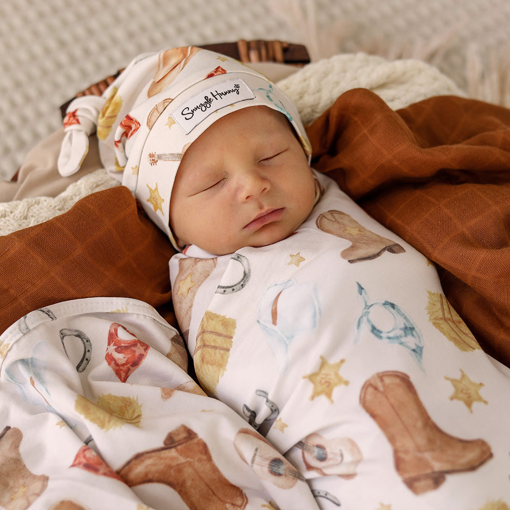 SNUGGLE HUNNY | JERSEY WRAP AND BEANIE SET | COWBOYS