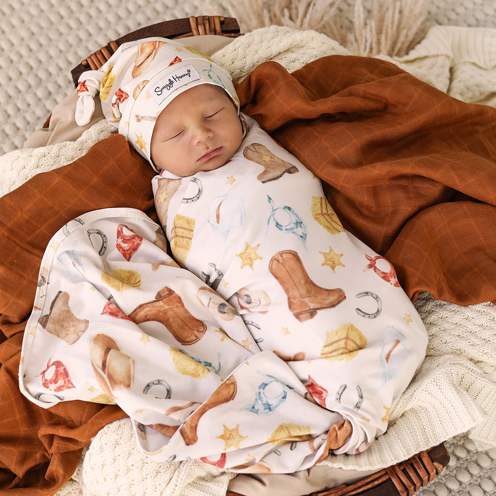 SNUGGLE HUNNY | JERSEY WRAP AND BEANIE SET | COWBOYS