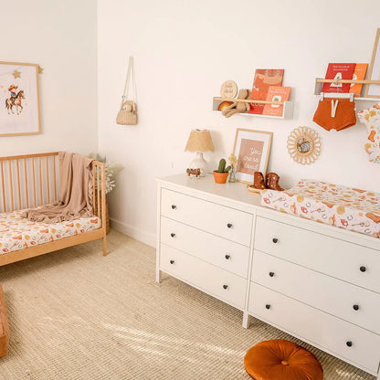 SNUGGLE HUNNY | FITTED COT SHEET | COWBOYS