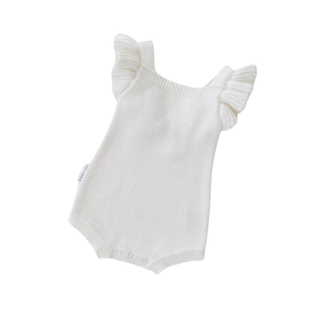 Ziggy Lou Frill Romper - Milk