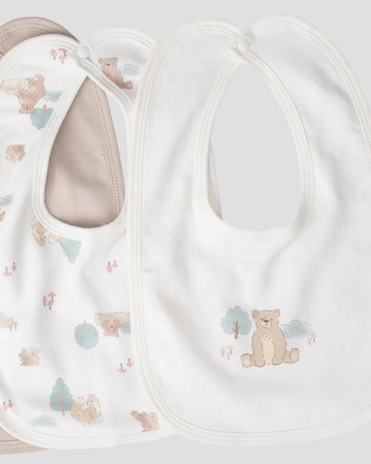 LITTLE LINEN BABY JERSEY BIB 5 PACK | BUSHLAND BEAR