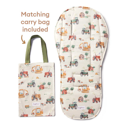 SNUGGLE HUNNY | UNIVERSAL REVERSIBLE PRAM LINER | DIGGERS AND TRACTORS