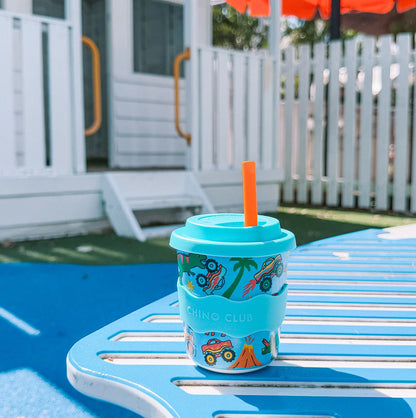 CHINO CLUB BABY CHINO CUP WITH LID | DINOSAURS AND MONSTER TRUCKS (8OZ)