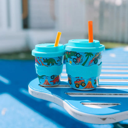 CHINO CLUB BABY CHINO CUP WITH LID | DINOSAURS AND MONSTER TRUCKS (8OZ)