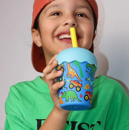 CHINO CLUB MINI SMOOTHIE CUP WITH STRAW | DINOTRUCKS