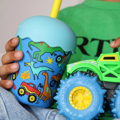 CHINO CLUB MINI SMOOTHIE CUP WITH STRAW | DINOTRUCKS