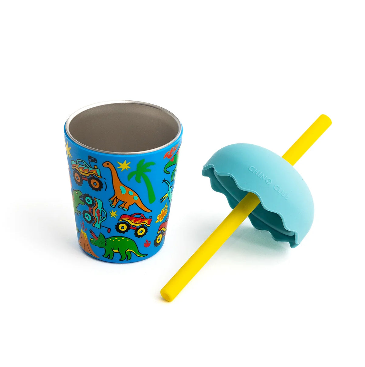 CHINO CLUB MINI SMOOTHIE CUP WITH STRAW | DINOTRUCKS