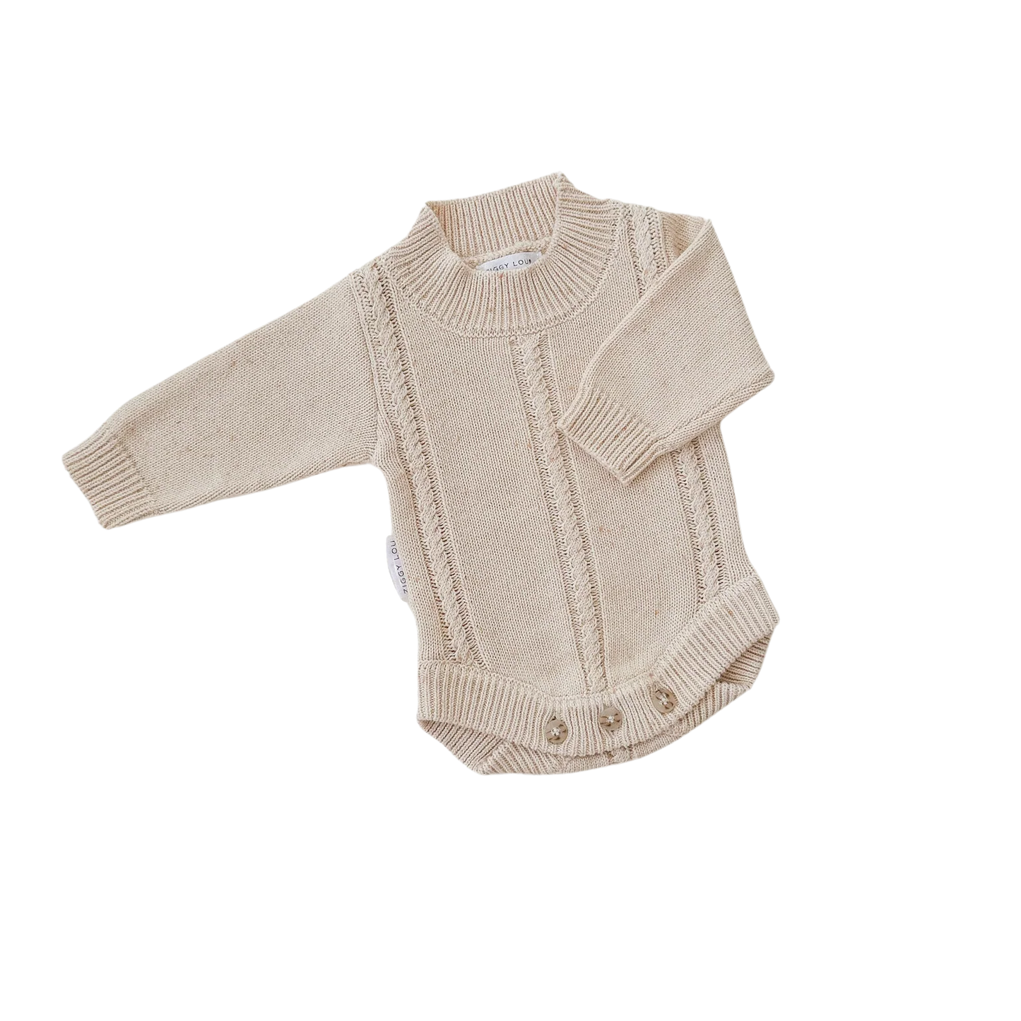 ZIGGY LOU KNIT HEIRLOOM ROMPER | BISCOTTI FLECK