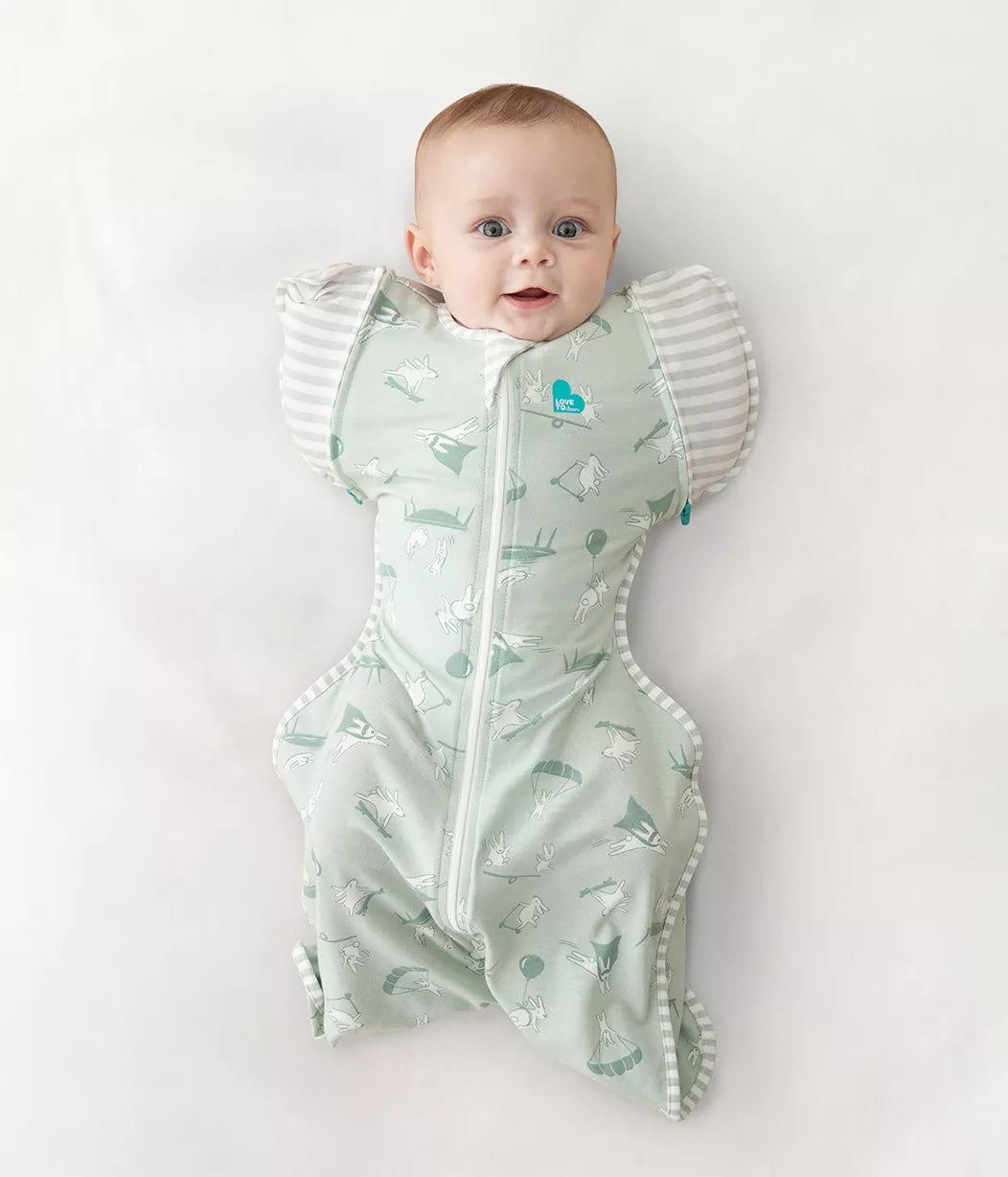 Love To Dream Swaddle Transition Sleeping Bag - 0.2 TOG - Daredevil Bunny Olive