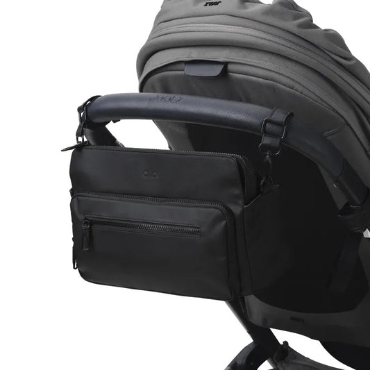 Oioi Vegan Leather Multitasker Pram Caddy 2.0 - Black Nylon