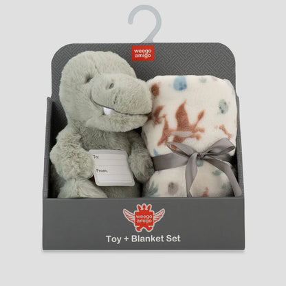 WEEGOAMIGO SOFT PLUSH TOY AND BLANKET | ROAR-Y MCLLROY T-REX