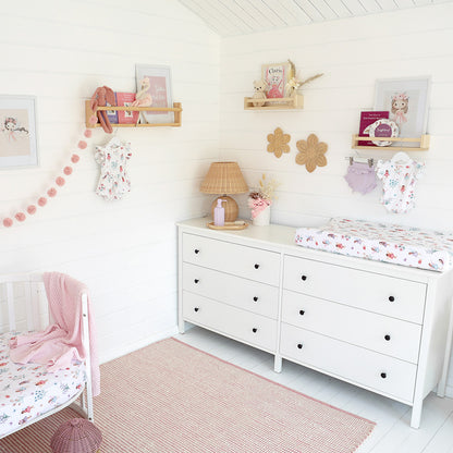 Snuggle Hunny Fitted Bassinet & Change Pad Cover | Fairy Garden