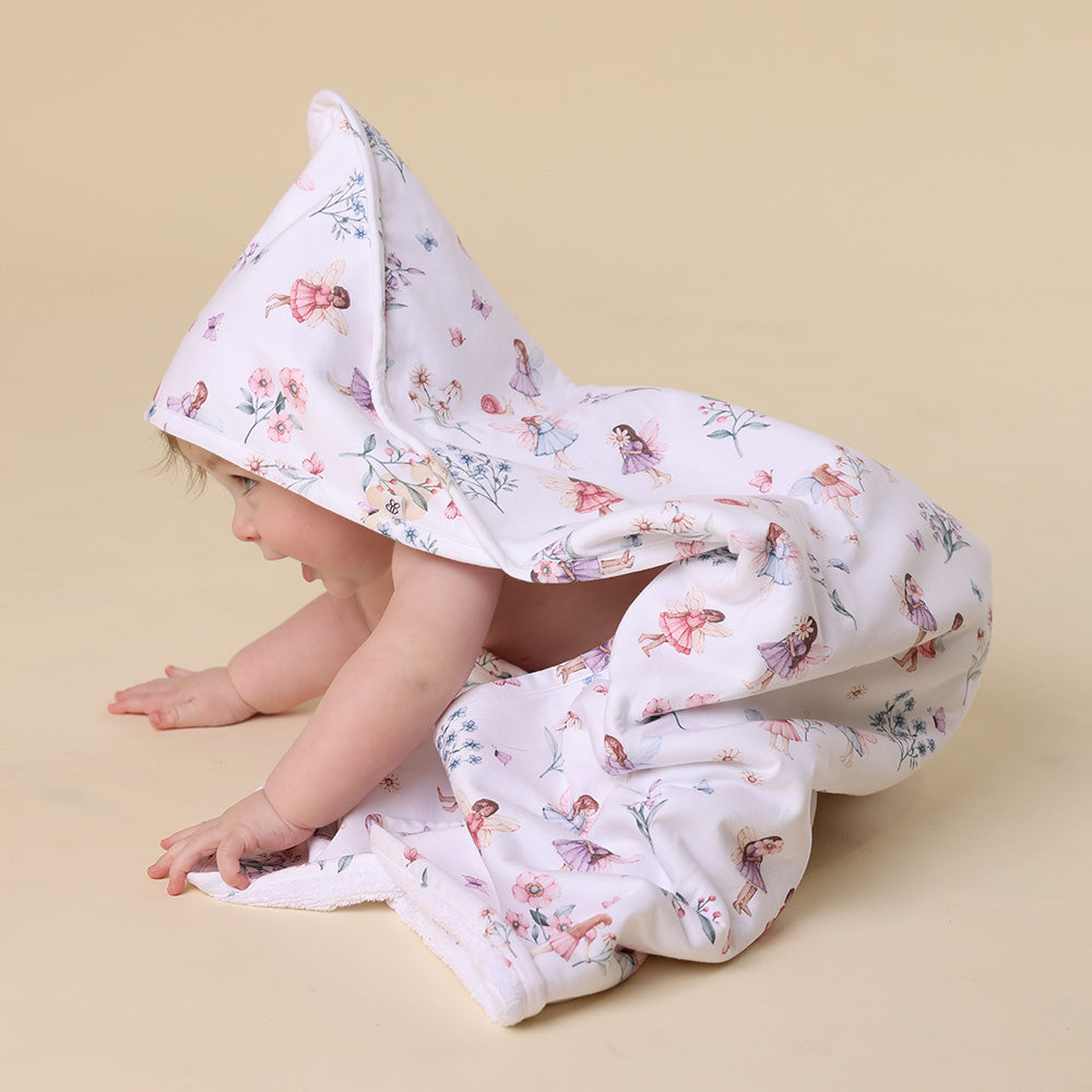 Snuggle Hunny Hooded Organic Cotton Towel | Fairy Garden