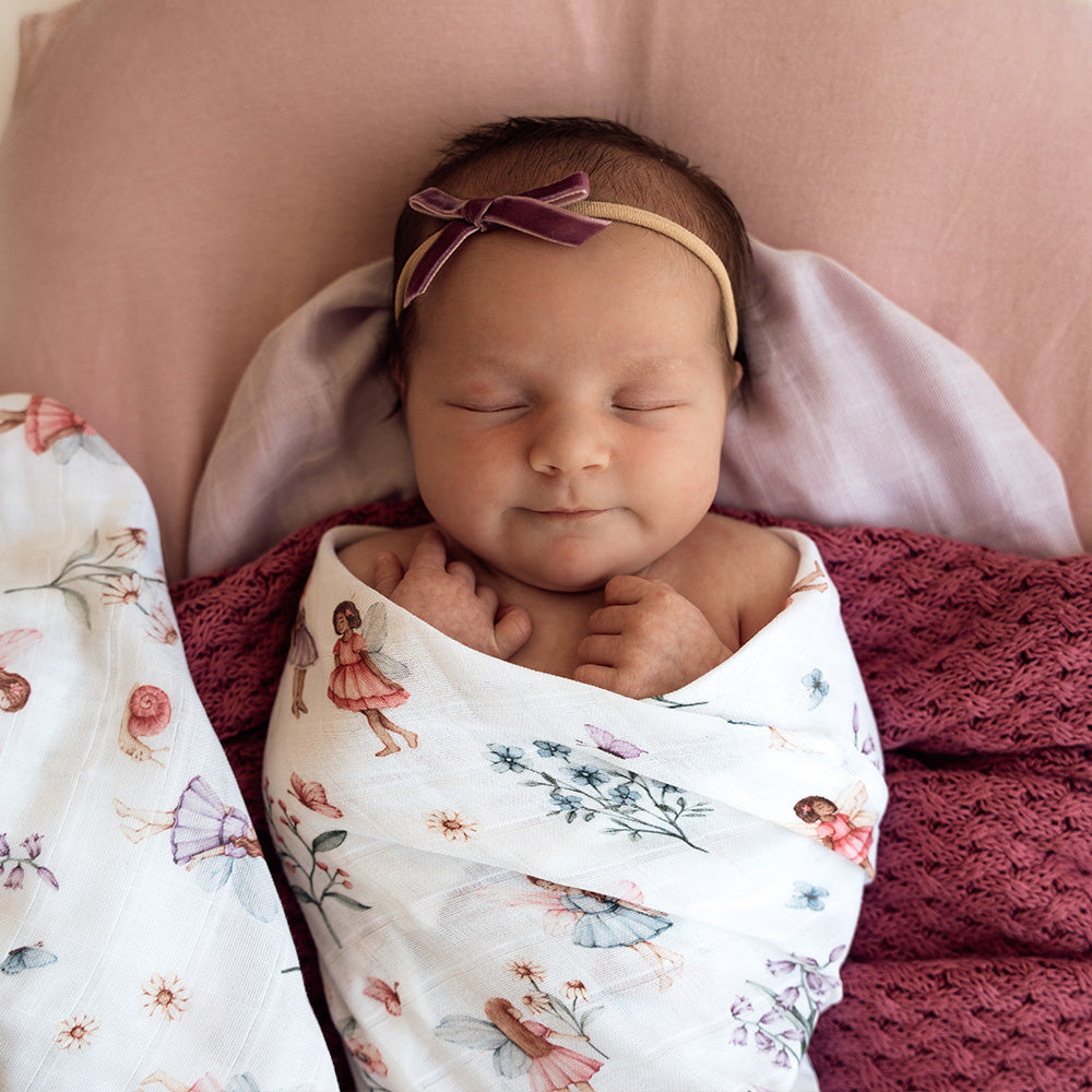 Snuggle Hunny Organic Cotton Muslin Wrap | Fairy Garden