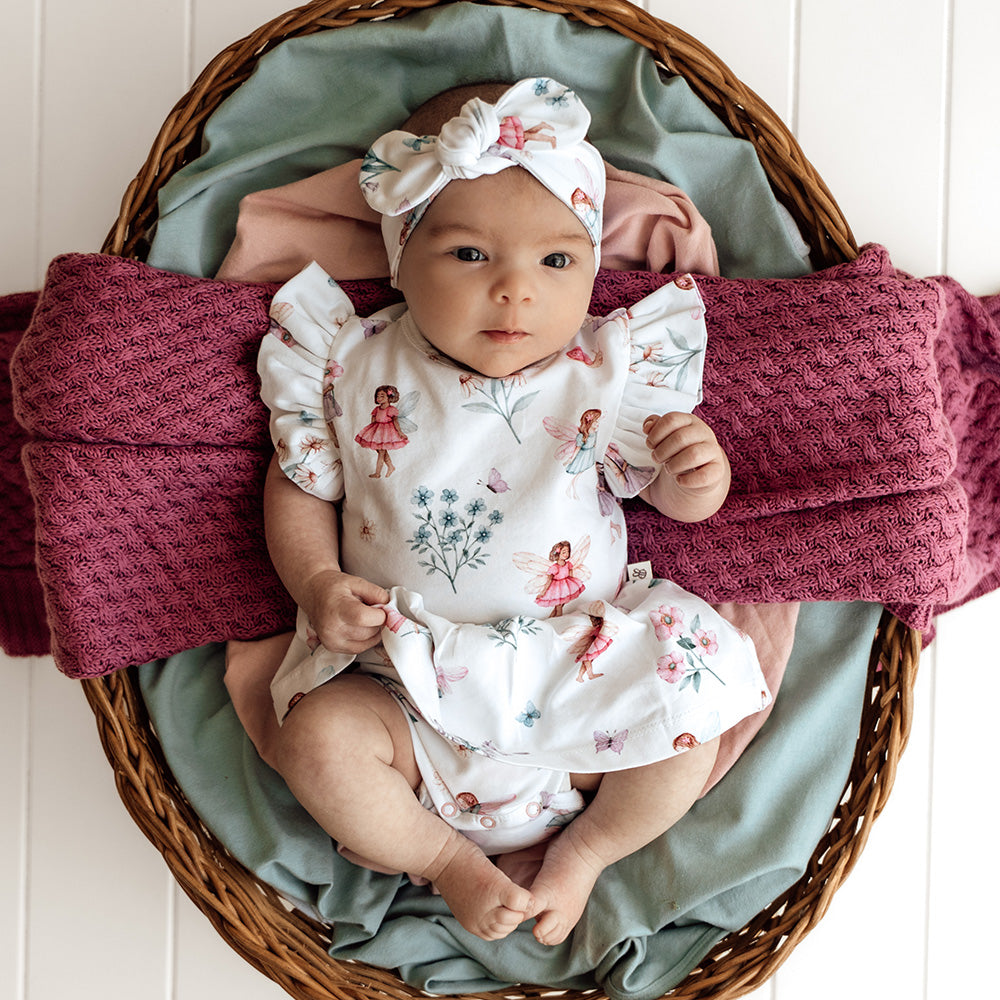 Snuggle Hunny Organic Cotton Short Sleeve Dress - Fairy Garden - Angus & Dudley Collections