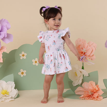 Snuggle Hunny Organic Cotton Short Sleeve Dress - Fairy Garden - Angus & Dudley Collections