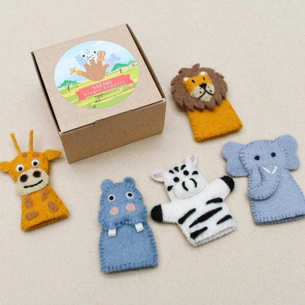 Tara Treasures Finger Puppet Set - Safari Animals