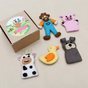 Tara Treasures Finger Puppet Set - Old MacDonald Farm Animals