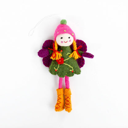 Tara Treasures Felt Fairy - Green Dress