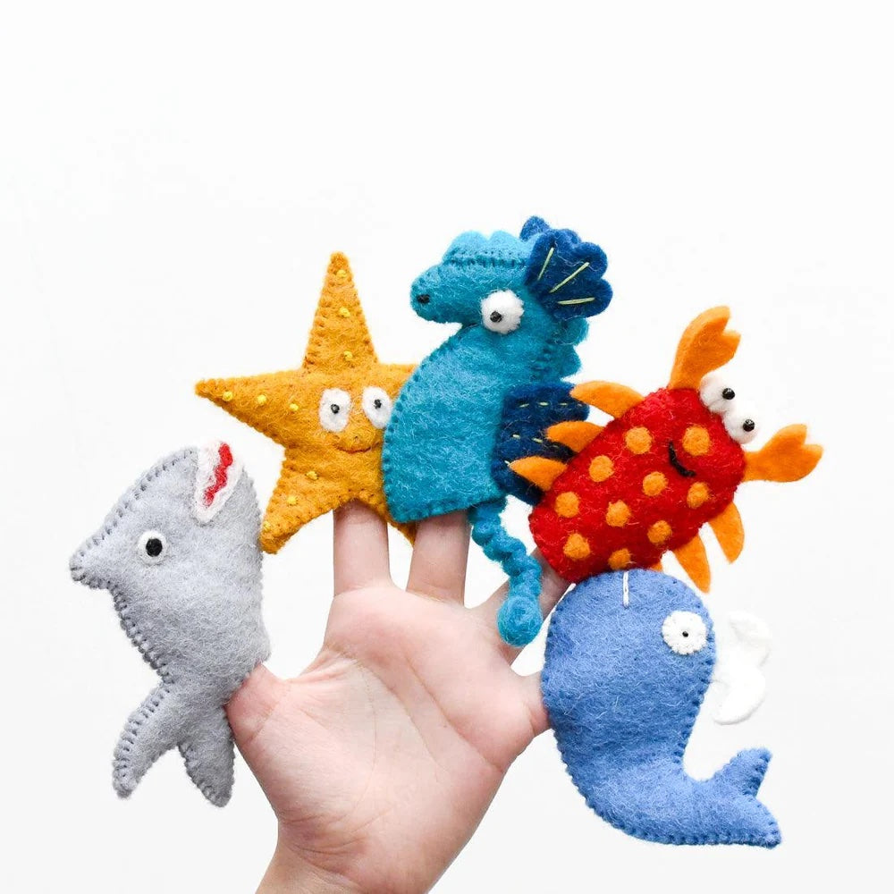 Tara Treasures Finger Puppet Set - Ocean and Sea Creatures