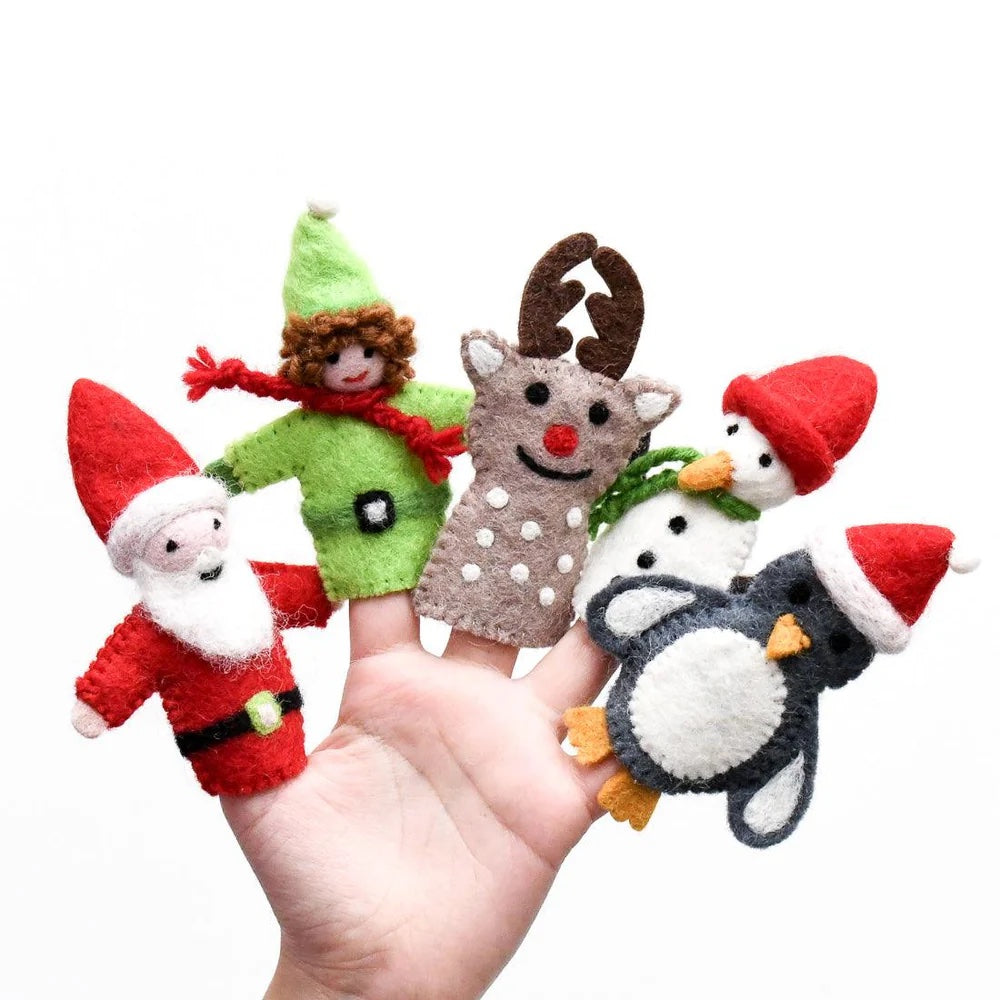 Tara Treasures Finger Puppet Set - Christmas Santa