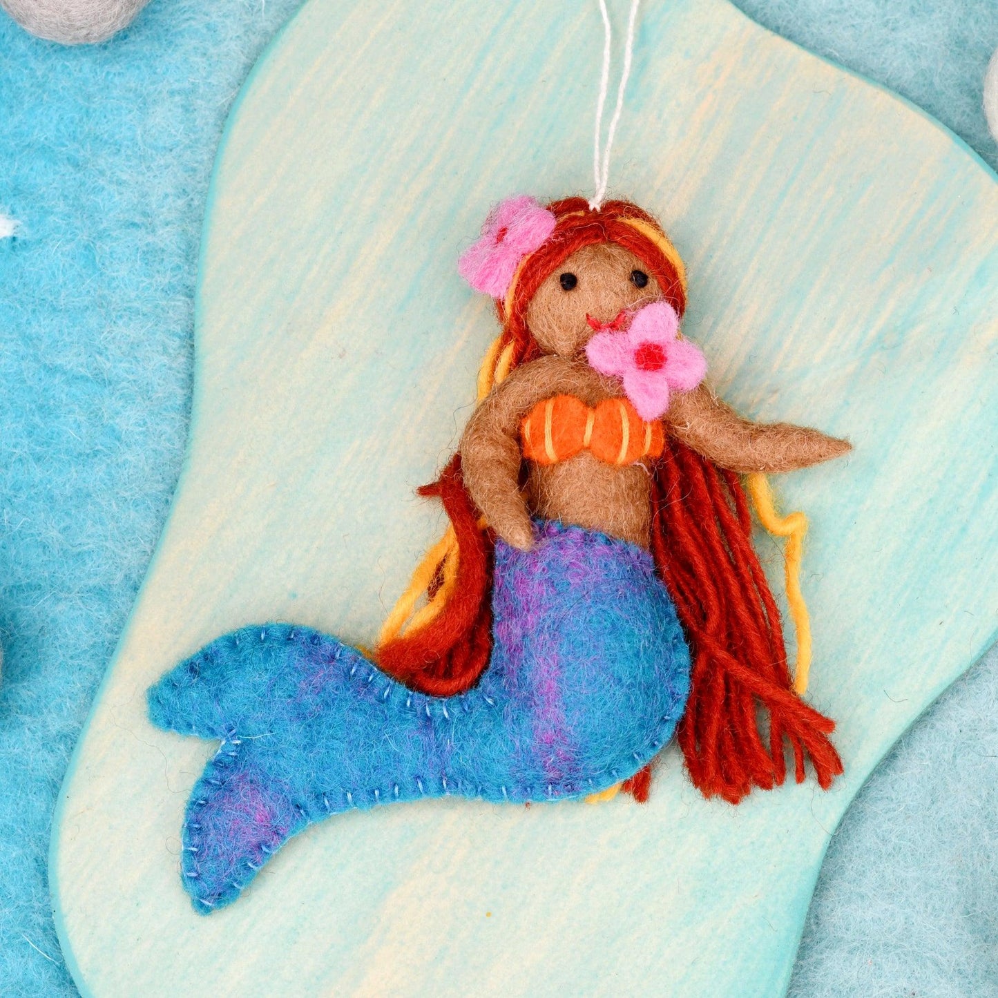 Tara Treasures Felt Little Mermaid | Blue Tail