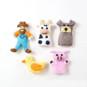 Tara Treasures Finger Puppet Set - Old MacDonald Farm Animals