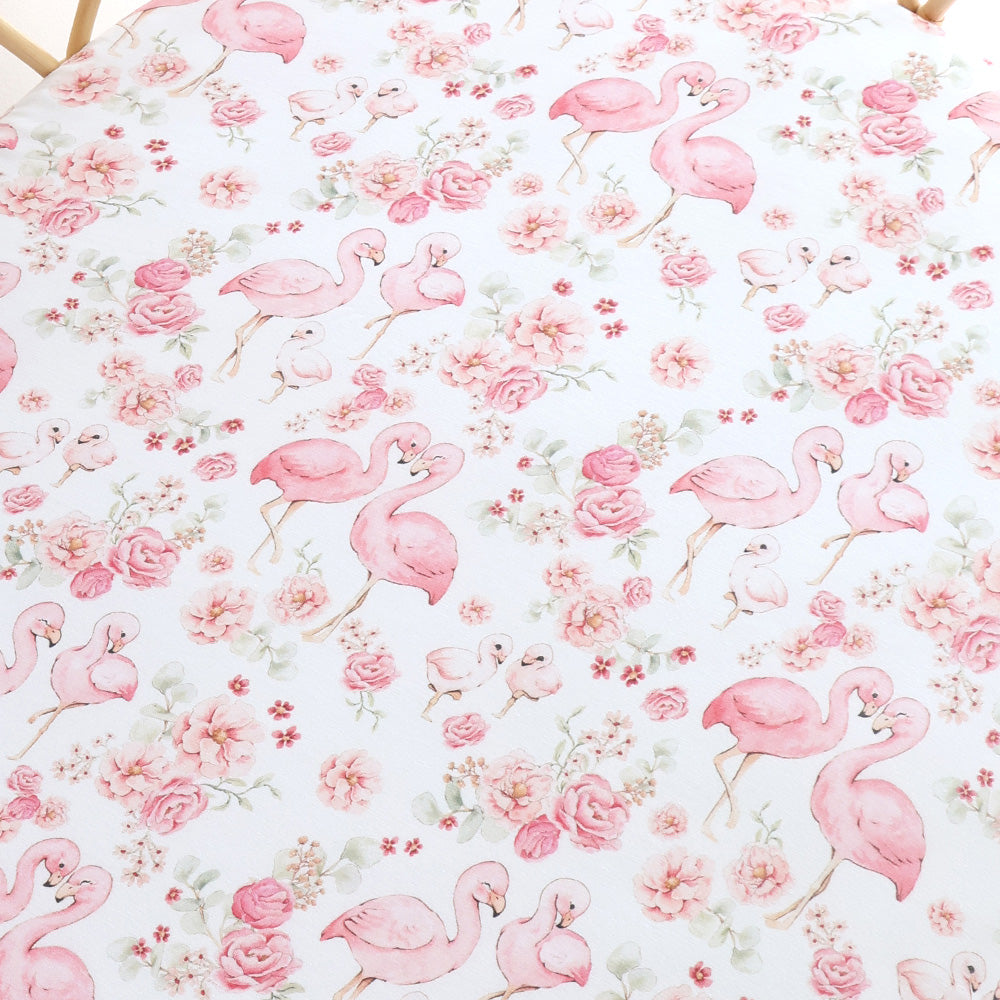 SNUGGLE HUNNY | FITTED BASSINET AND CHANGE PAD COVER | FLAMINGOES