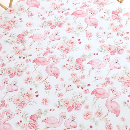 SNUGGLE HUNNY | FITTED BASSINET AND CHANGE PAD COVER | FLAMINGOES