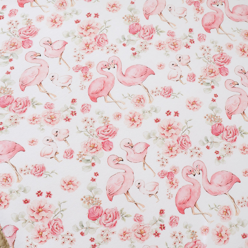 SNUGGLE HUNNY | FITTED COT SHEET | FLAMINGOES
