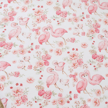 SNUGGLE HUNNY | FITTED COT SHEET | FLAMINGOES
