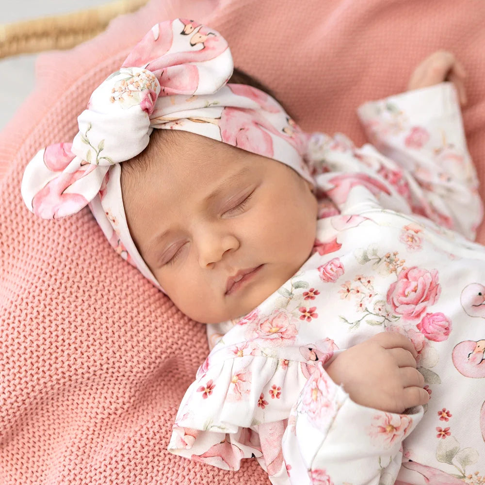 SNUGGLE HUNNY | TOPKNOT HEADBAND | FLAMINGOES