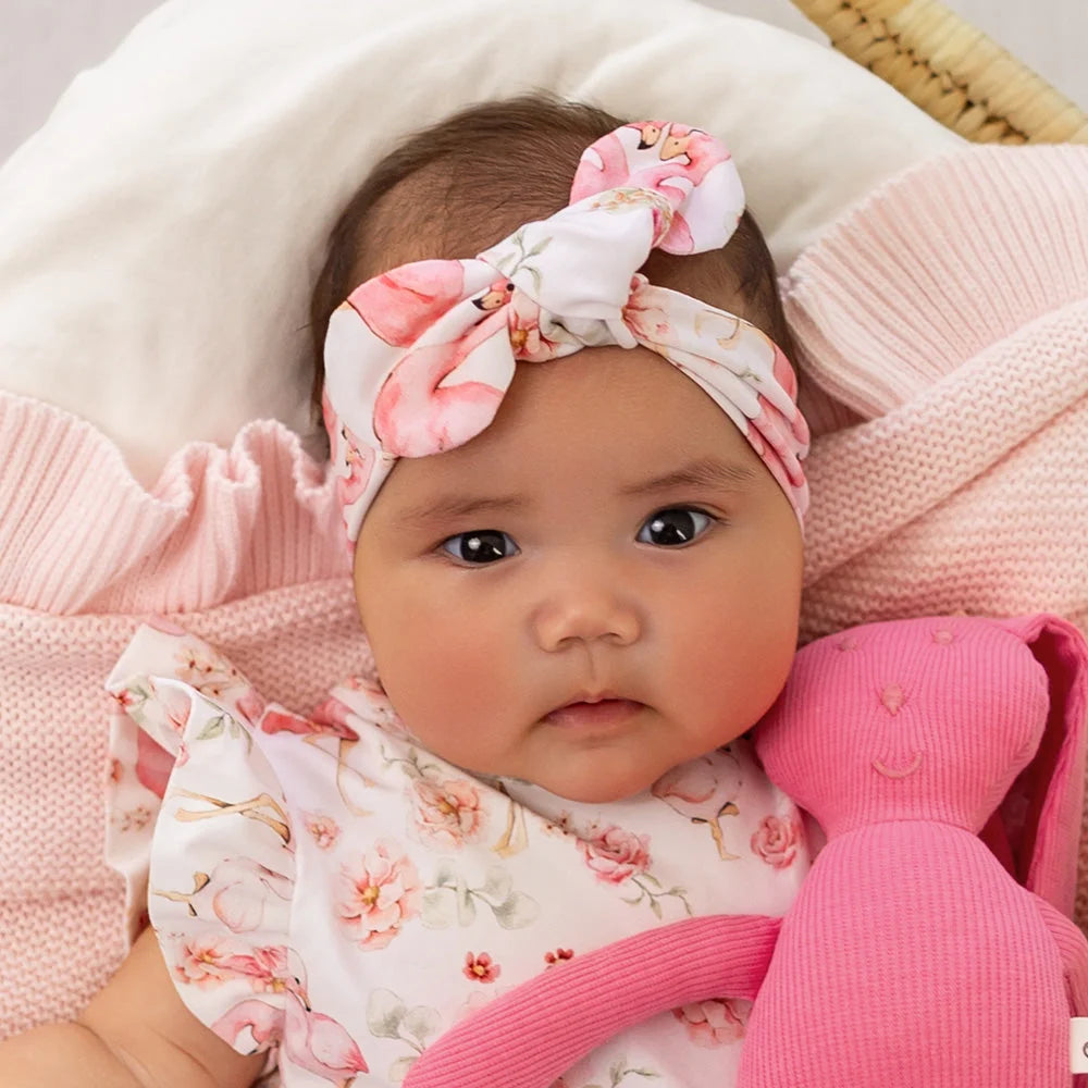 SNUGGLE HUNNY | TOPKNOT HEADBAND | FLAMINGOES