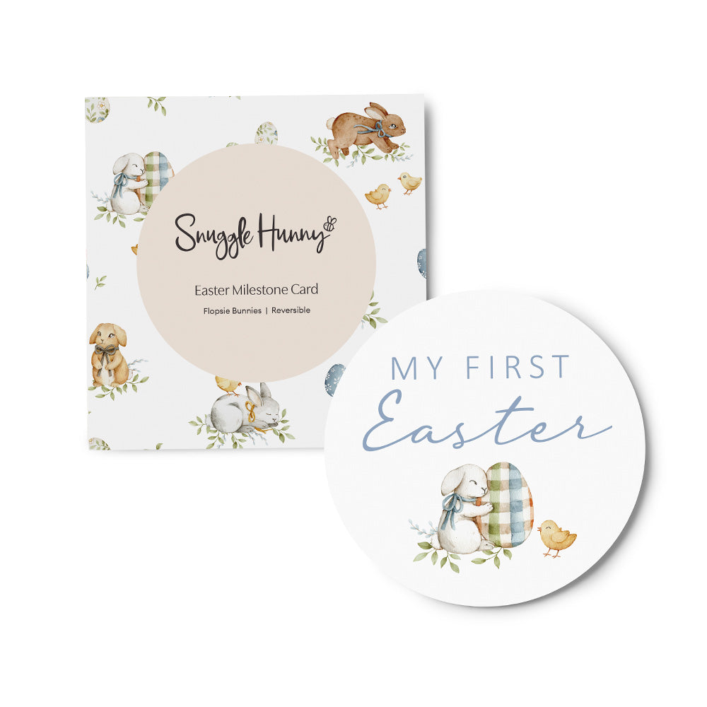 Snuggle Hunny Reversible Single Milestone Card | Flopsy Bunnies - Angus & Dudley Collections