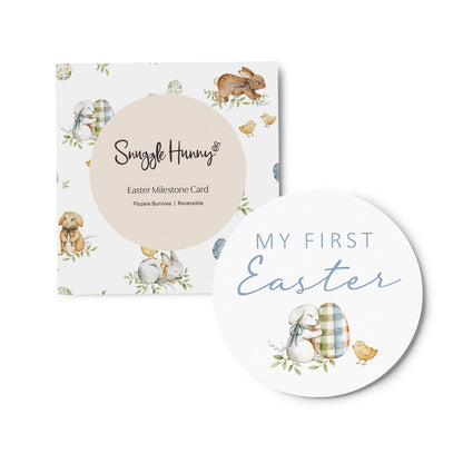 Snuggle Hunny Reversible Single Milestone Card | Flopsy Bunnies - Angus & Dudley Collections