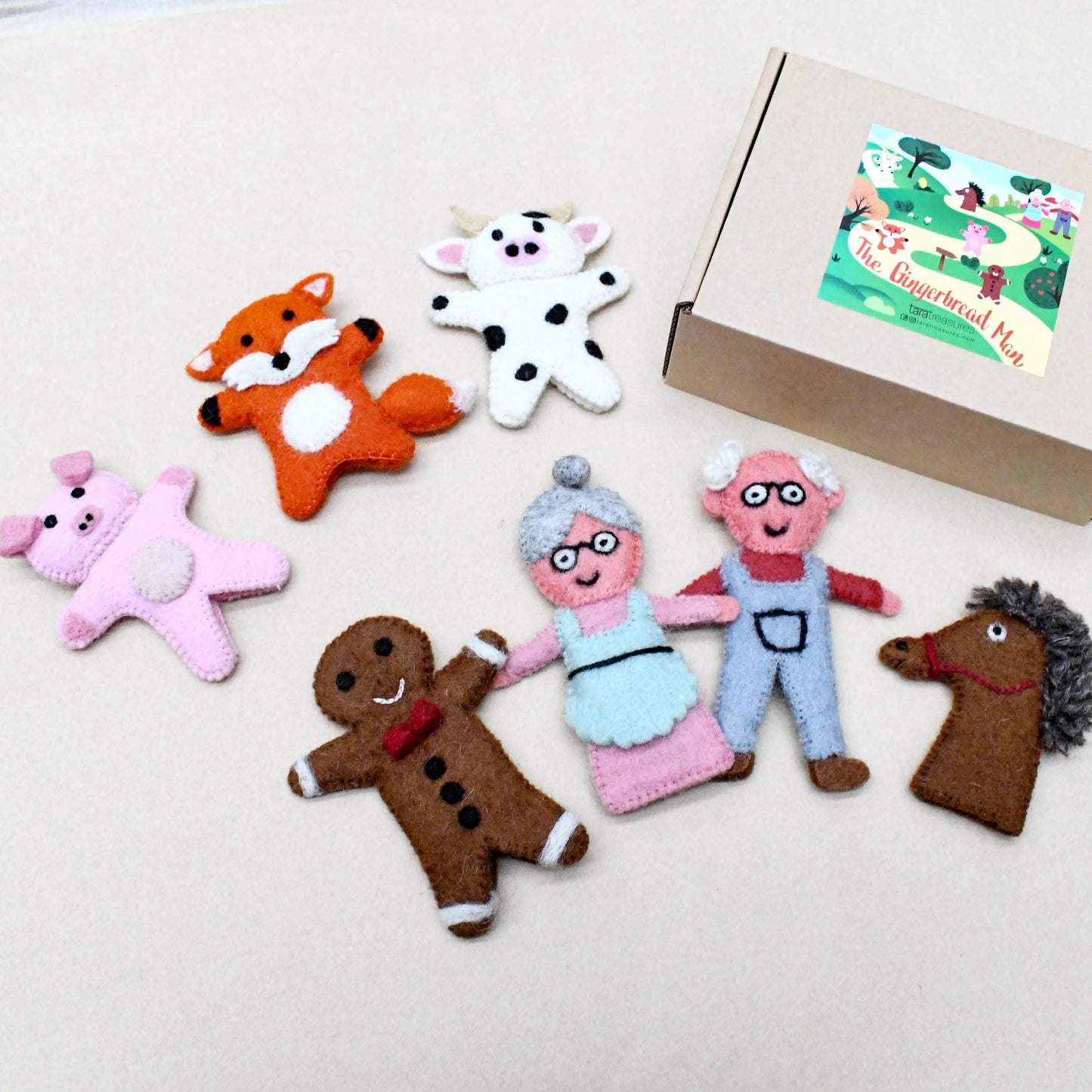 Tara Treasures Finger Puppet Set - Gingerbread Man