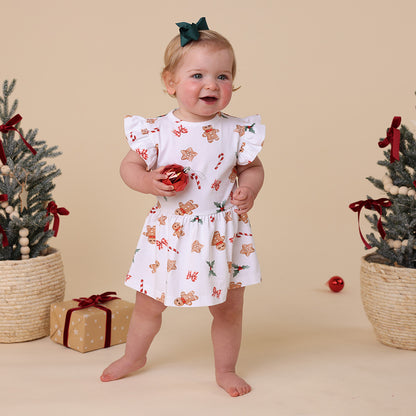 Snuggle Hunny Organic Cotton Short Sleeve Dress - Gingerbread