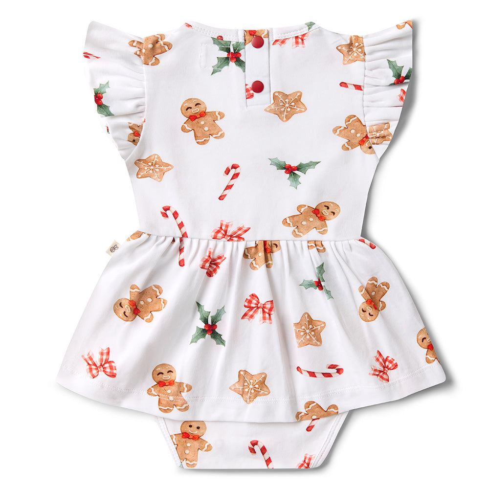 Snuggle Hunny Organic Cotton Short Sleeve Dress - Gingerbread