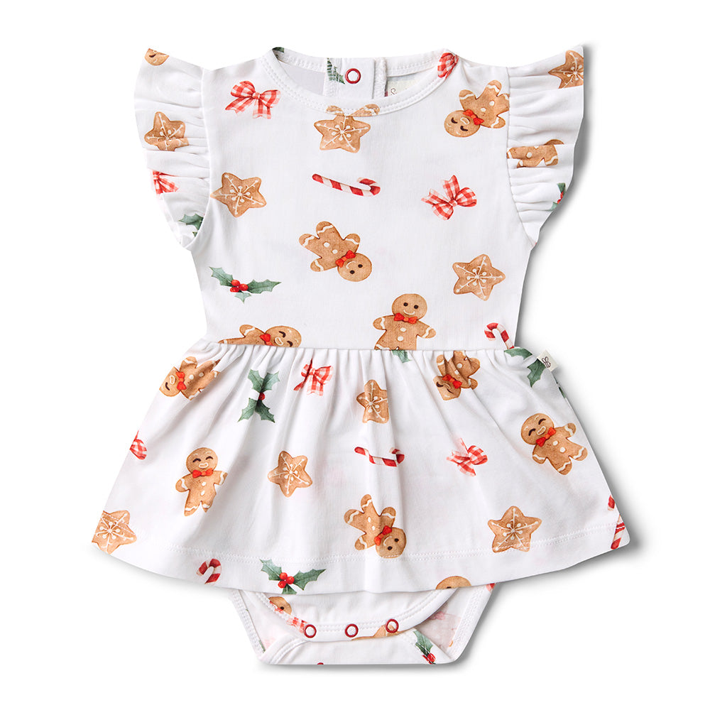 Snuggle Hunny Organic Cotton Short Sleeve Dress - Gingerbread