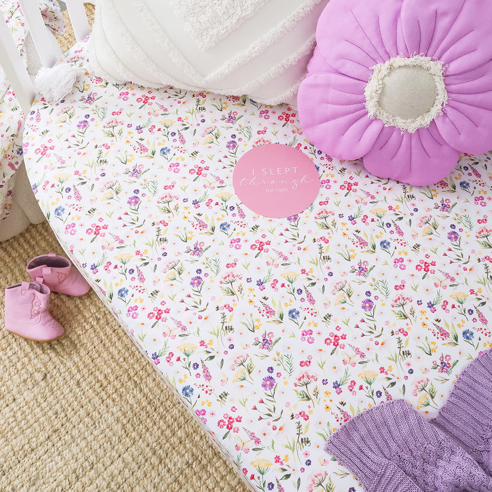 SNUGGLE HUNNY | FITTED COT SHEET | GRACIE
