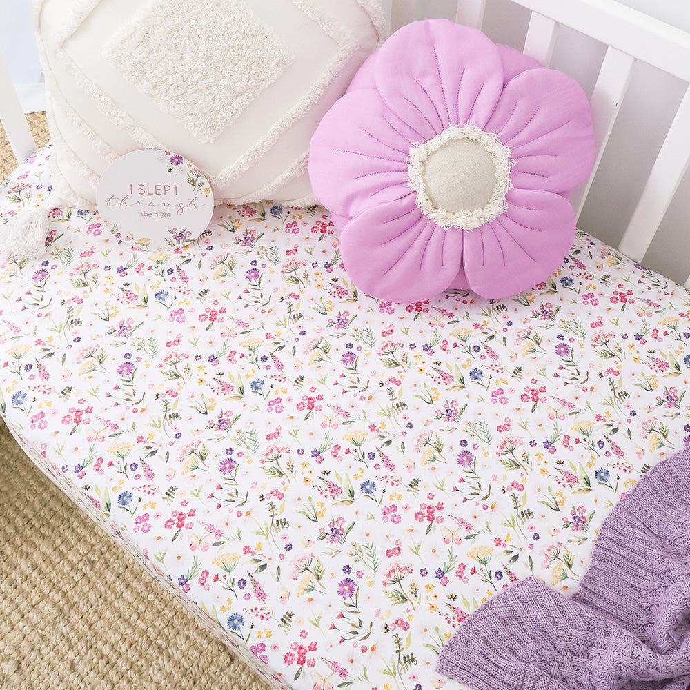 SNUGGLE HUNNY | FITTED COT SHEET | GRACIE