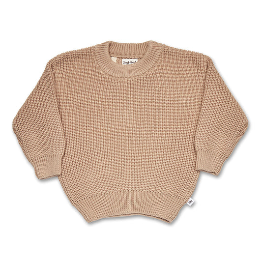 SNUGGLE HUNNY OVERSIZED COTTON KNIT JUMPER | HAZELNUT