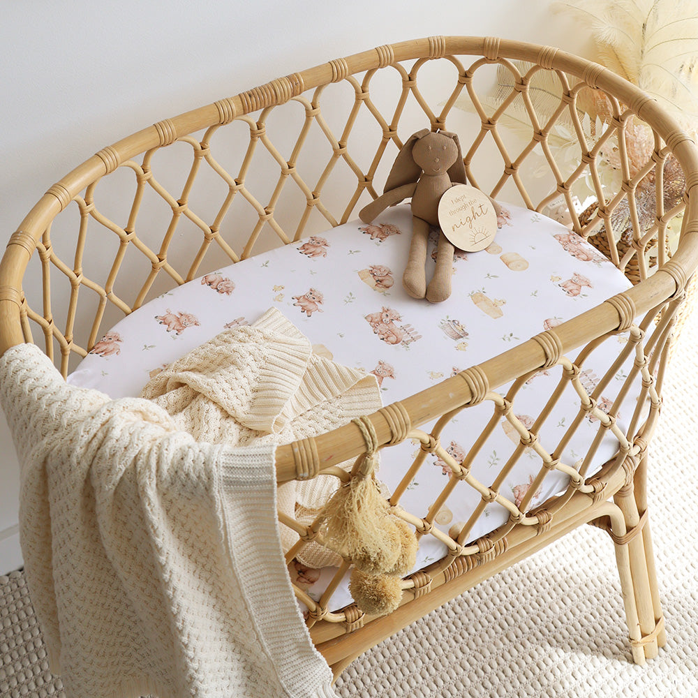 SNUGGLE HUNNY | FITTED BASSINET AND CHANGE PAD COVER | HIGHLAND COWS