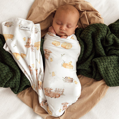 SNUGGLE HUNNY | JERSEY WRAP AND BEANIE SET | HIGHLAND COWS