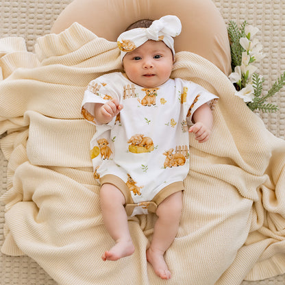 SNUGGLE HUNNY | ORGANIC OVERSIZED ROMPER | HIGHLAND COWS