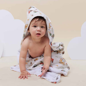 baby hooded towel - angus and dudley
