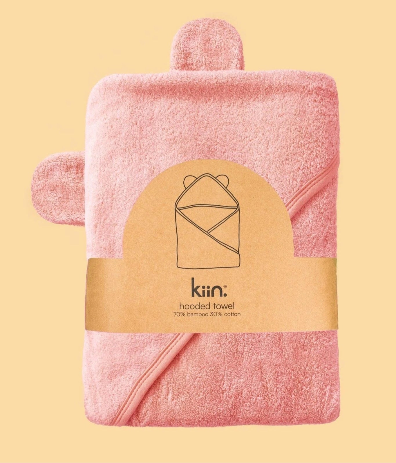 Kiin Hooded Bamboo Towel - Peony