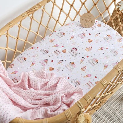 SNUGGLE HUNNY | FITTED BASSINET AND CHANGE PAD COVER | ICE CREAMS
