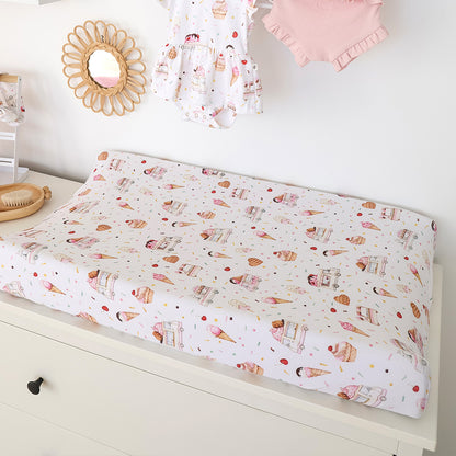 SNUGGLE HUNNY | FITTED BASSINET AND CHANGE PAD COVER | ICE CREAMS